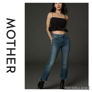 MOTHER The Insider Mid-Rise Crop Step Fray Size 29